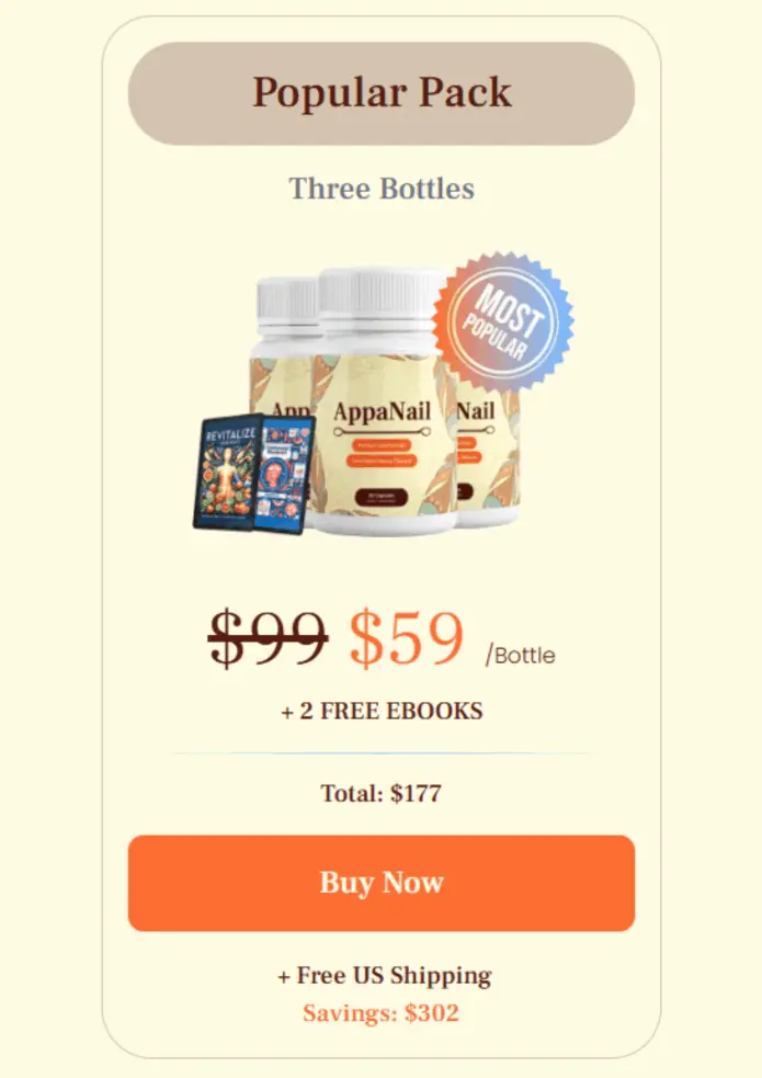 AppaNail Supplement Price Of 3 Bottle