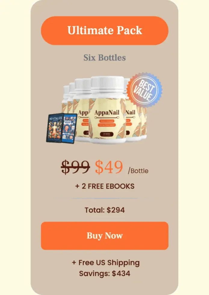 AppaNail Supplement Price Of 6 Bottle